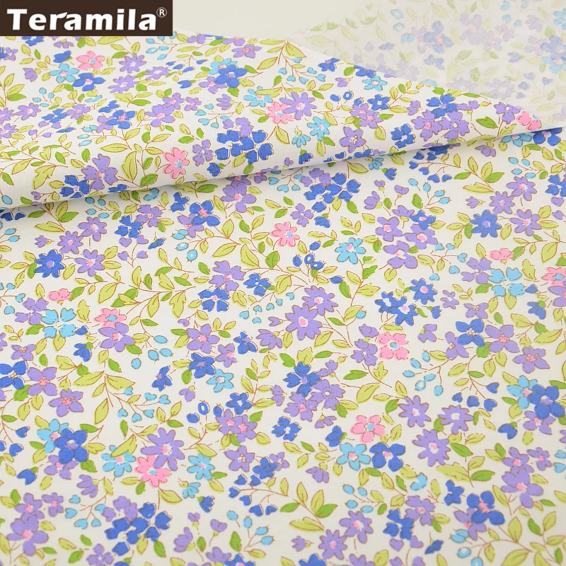 50x100cm Teramila Telas цветы Дизайн 50x100 см/шт лоскутное изделие из хлопчатобумажной ткани DIY одеяла домашний швейный материал ткань платье подушка для дома - Цвет: 50x100cm