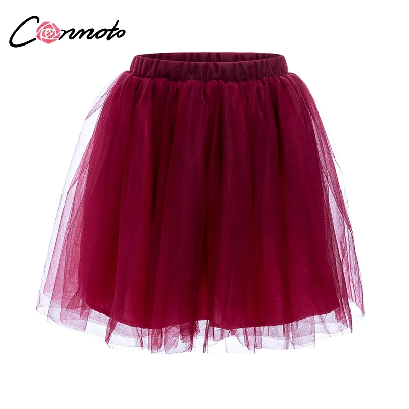 Conmoto Модная многослойная юбка из тюля сексуальные плиссированные юбки короткие