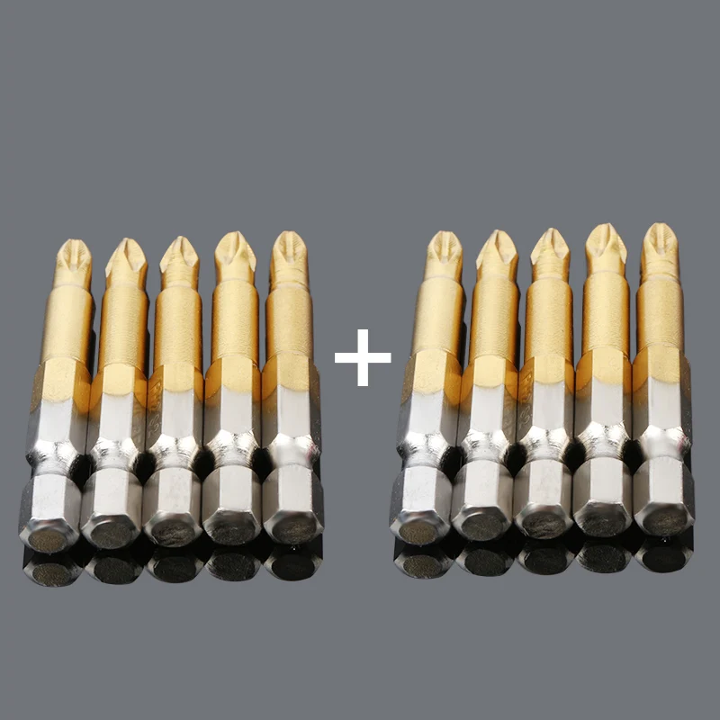 10 шт. точности Нескользящие электрическая отвертка Philips Bits комплект Ph2 50 мм на