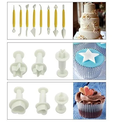 53 шт./компл. полные комплекты торт Decration Набор инструментов с помощью Fondant(сахарная) нож для разрезания торта силикона Sugarcraft Обледенение украшения цветок Моделирование Инструменты