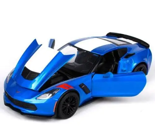 Спортивная литая модель гоночного автомобиля Maisto 1:24 2017 Corvette GT Grand синяя