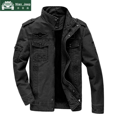 Black Военная мужская куртка размера плюс, 5XL, 6XL, весна и осень, армейская однотонная Хлопковая мужская брендовая одежда, мужские куртки s - Цвет: Black