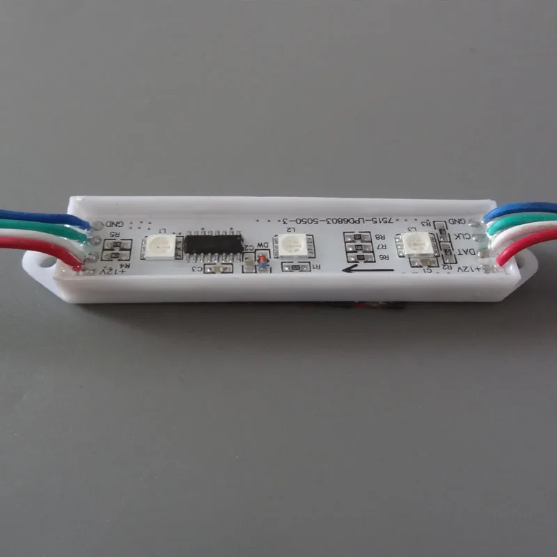 20 шт./лот 3 светодиода 5050 SMD RGB светодиодный модуль водонепроницаемый IP68 2811/2801 IC DC12V
