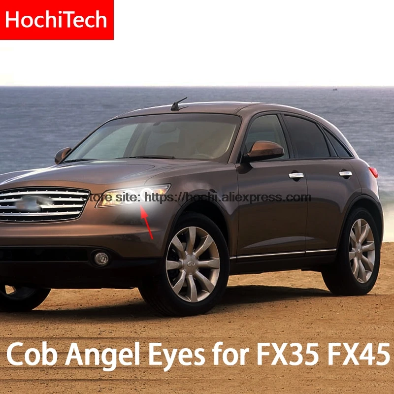 Для INFINITI FX35 FX45 2003 2008 COB Led дневной свет белый ореол Cob Angel Eyes безотказное Ультра