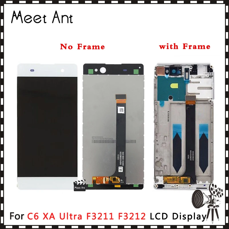 

DHL 10pcs/lot High Quality 6.0'' For Sony Xperia C6 XA Ultra F3211 F3212 LCD Display Screen With Touch Screen Digitizer Assembly