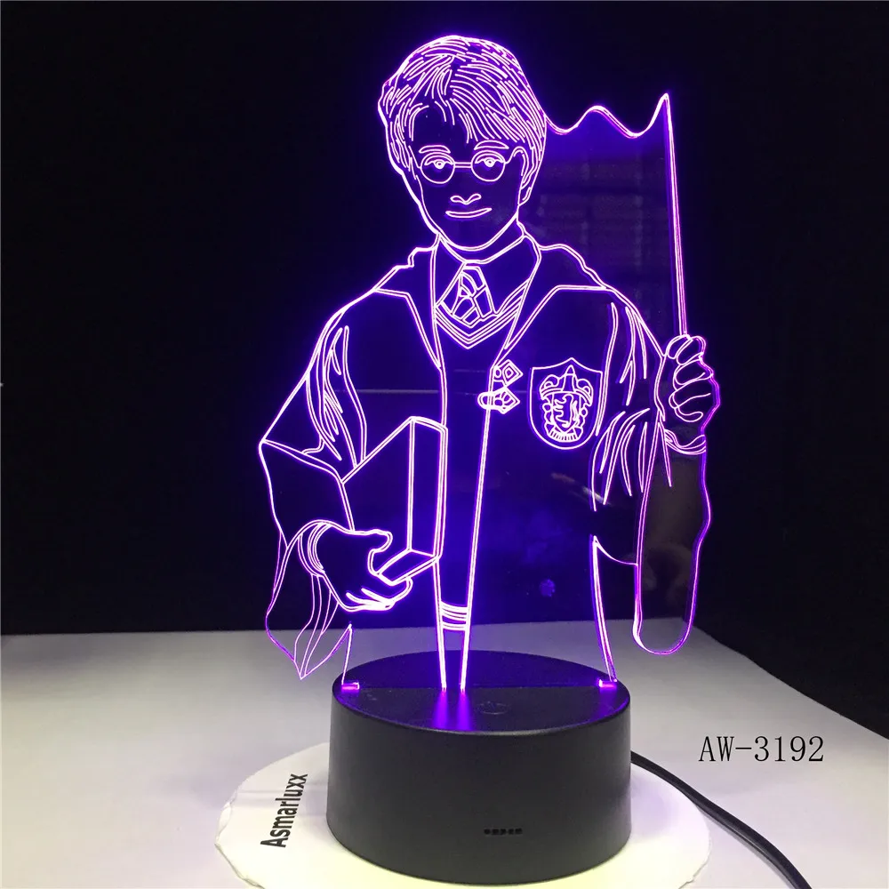 Светодиодный ночник 3D с AA USB две модели мощный светильник Настольная лампа