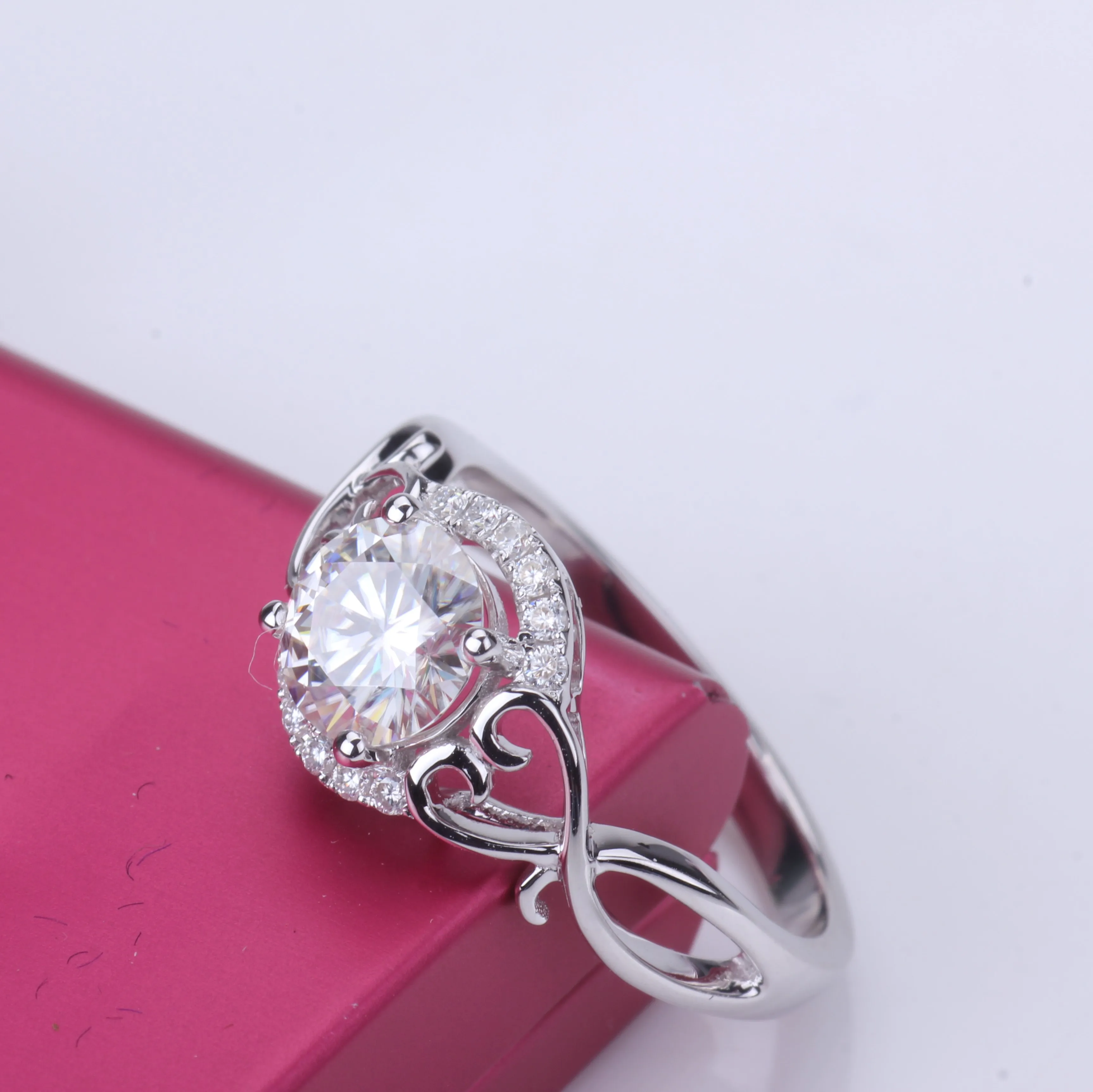 1.0ct Moissanites diamond Engagement Rings for women 14k white gold Wedding rings female Jewelry top quality | Украшения и