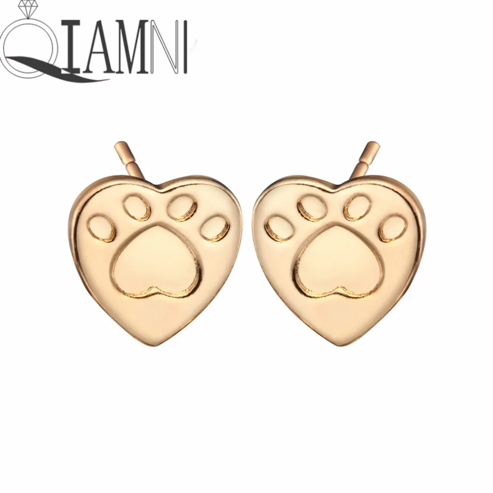 Милые серьги QIAMNI в форме сердца кошки собаки щенка|stud earrings|earrings christmasanimal piercings |