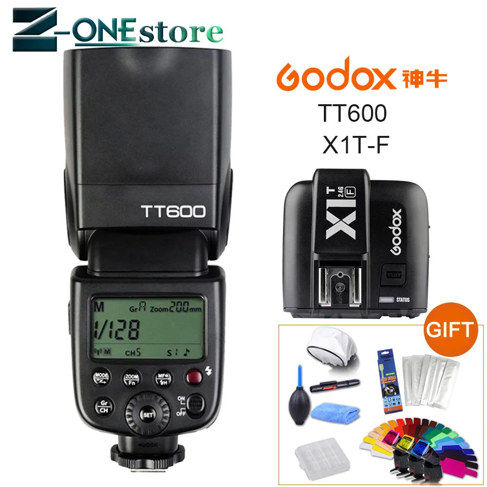 Godox TT600 2 4G Беспроводная камера Вспышка Speedlite + X1T F TTL 1/8000s беспроводной триггер
