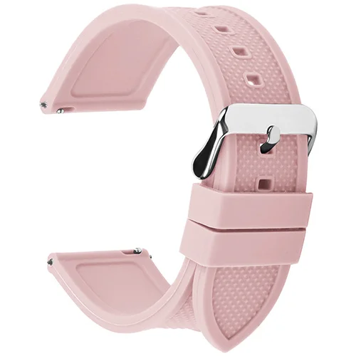 Pale Pink Силиконовый ремешок для часов, резиновый ремешок 22 мм, силиконовый ремешок на запястье, ремешок для часов, быстросъемный ремешок для 18 мм, 20 мм, 22 мм, 24 мм - Цвет ремешка: Pale Pink