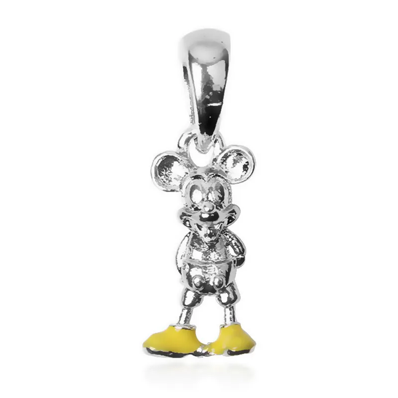 silver mickey Дропшиппинг Подвески бусины Микки Минни мультфильм хрустальные бусины подходят к оригиналу Пандора талисманы Браслеты DIY женские ювелирные изделия - Цвет: silver mickey