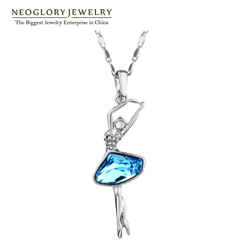 Neoglory Austrian Crystal Pendant Necklaces Women Chain Teen Dancing Girls Birthday Birthstone Gifts Jewelry B1|necklace mens|necklace radionecklace