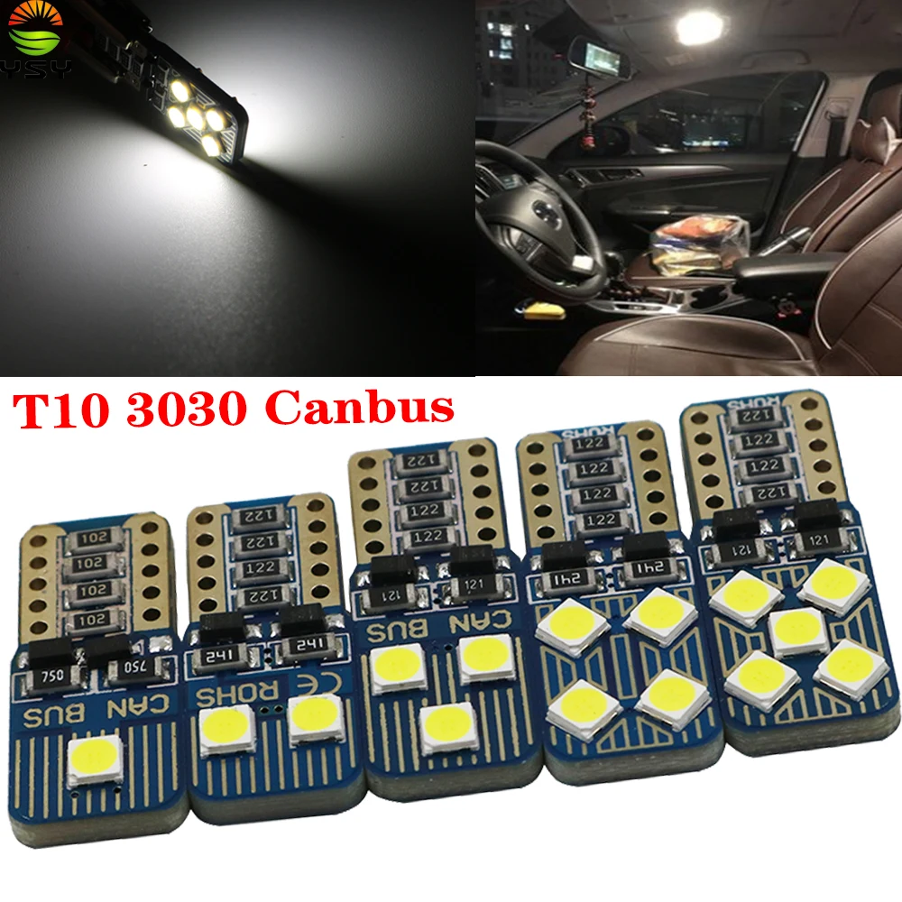 YSY 500X T10 W5W супер яркий 3030 2/4/6/8/10 SMD LED CANBUS без ошибок резервного копирования