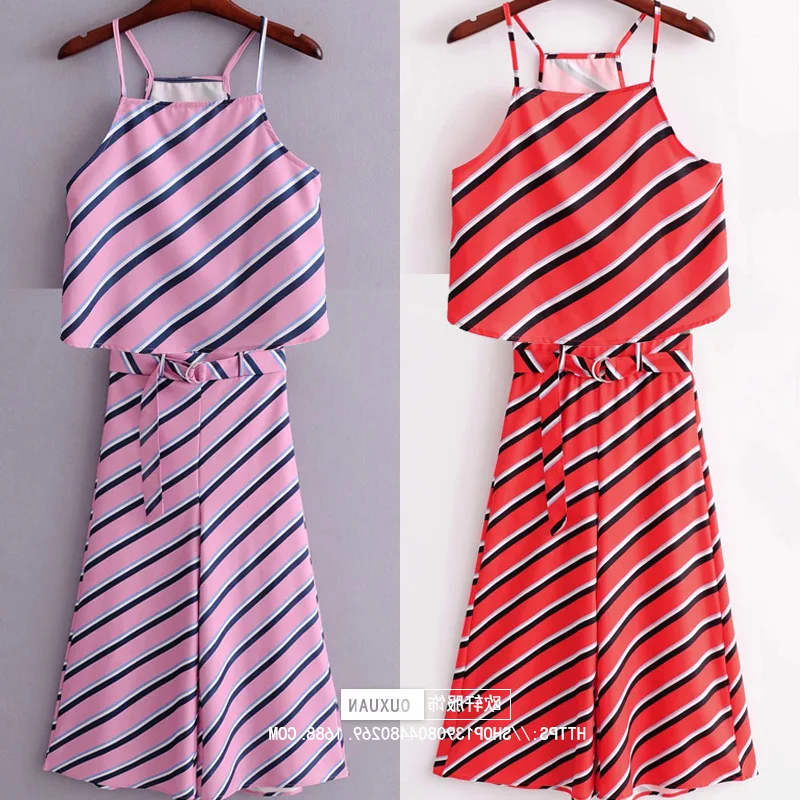 

Women's suit two-piece 2019 summer new print small camisole Print high waist flare pants temperament wild women's clothing