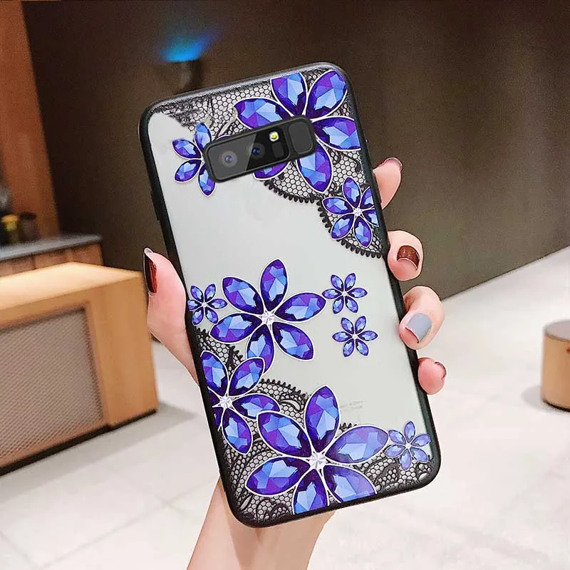 3D кружева цветок дрель чехол для samsung Galaxy S9 S8 S7 S6 края плюс Чехол Note 9 8 5 4 |