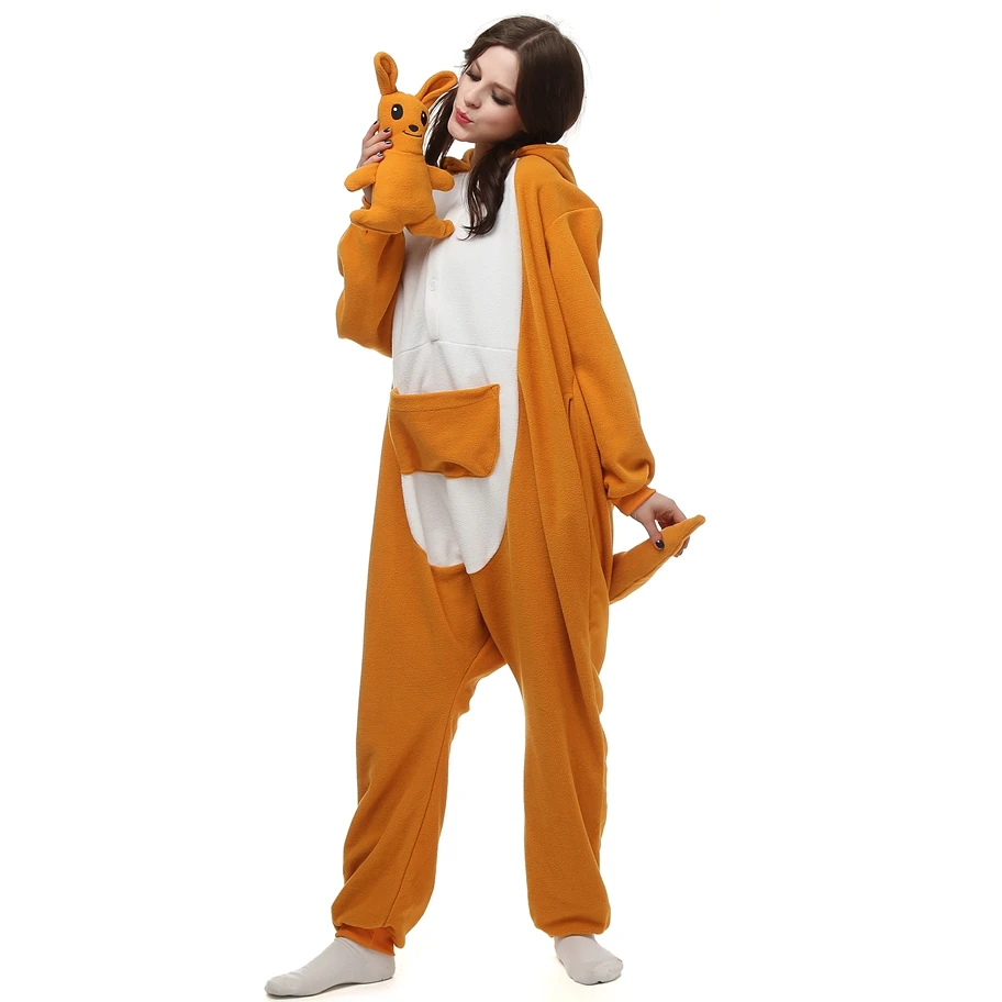 Флисовый костюм Kgurumi для взрослых косплея аниме комбинезон-кенгуру в виде