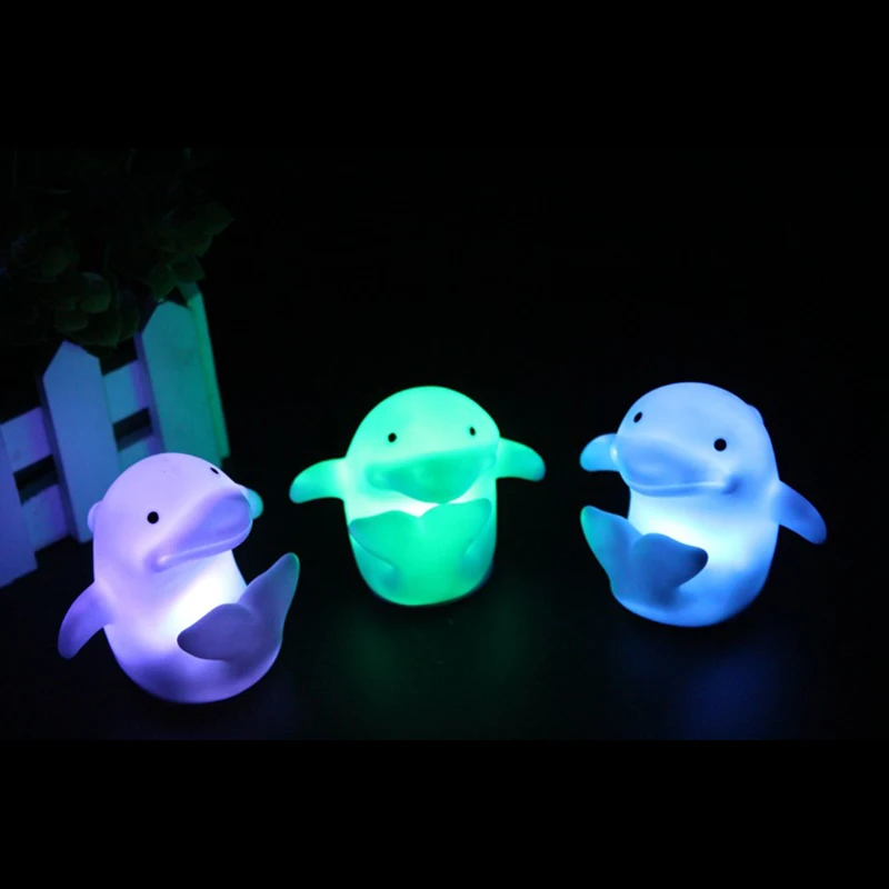 Cute Dolphin Color Changeable LED Night Light Glowing Toys Birthday Party Decoration Supplies Kids Room Gift | Дом и сад