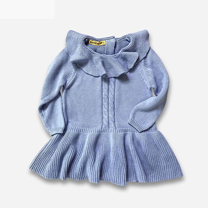 Осеннее трикотажное платье для девочек хлопковое принцессы с