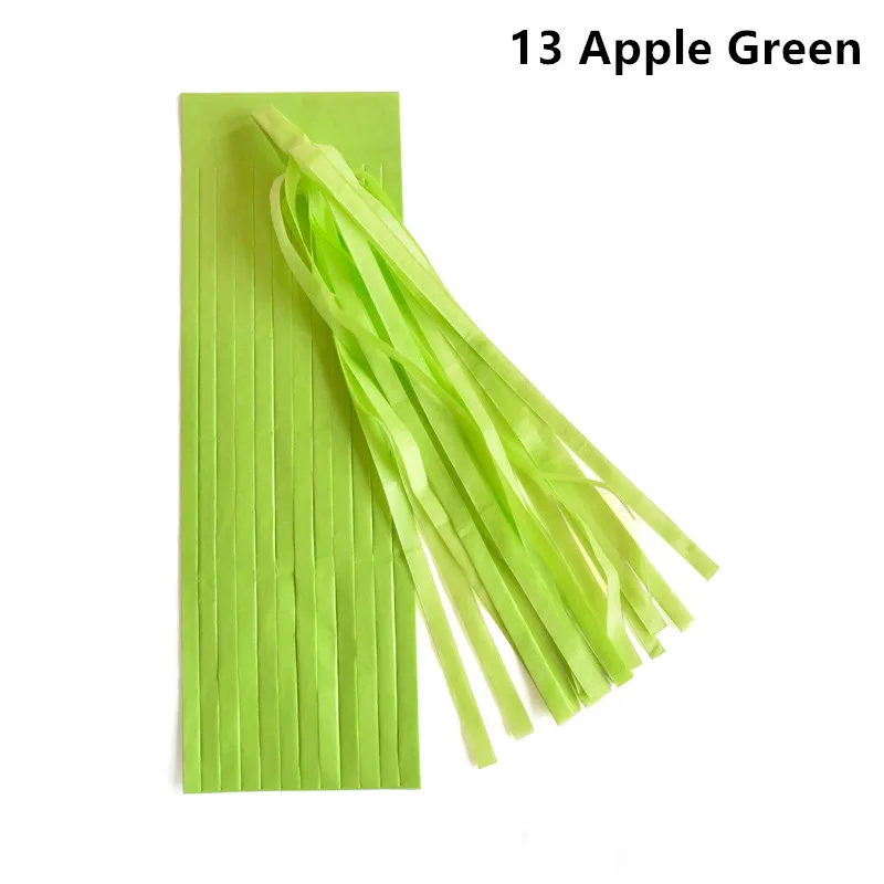 13 apple green 14 дюймов(35 см) папиросная бумага кисточка гирлянда своими руками Свадебные украшения с днем рождения украшения события пакет украшения 1 упаковка = 5 шт - Цвет: 13 apple green