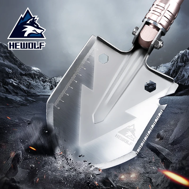 Hewolf Foldling Multifunctional Shovel Portable Aluminum Outdoor Survival Tactical Tools Garden camping equipment Knife Crowbar | Спорт и