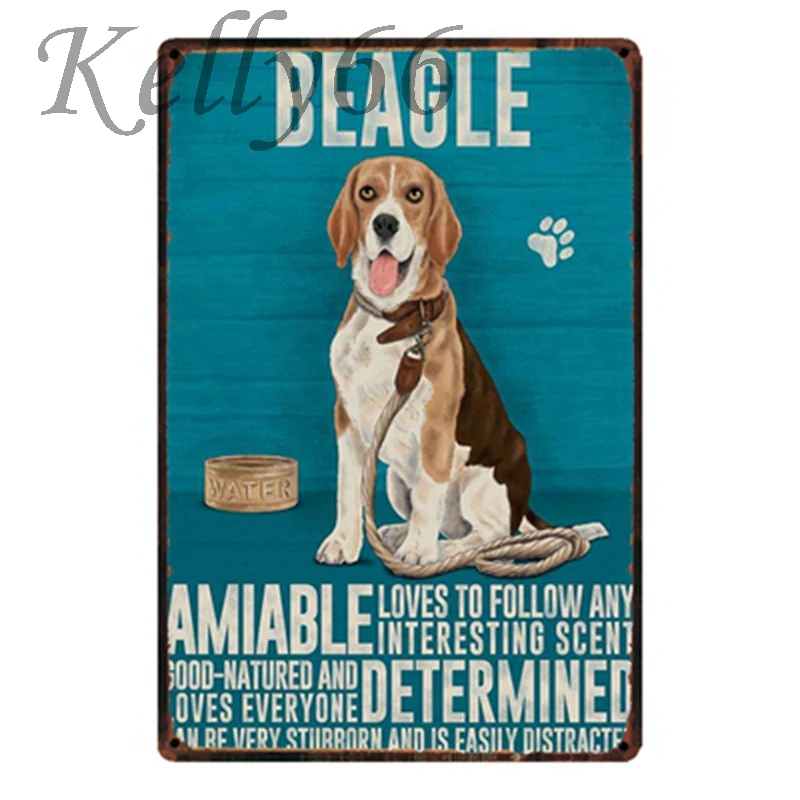 

[ Kelly66 ] BEAGLE Metal Sign Tin Poster Home Decor Bar Wall Art Painting 20*30 CM Size y-1625