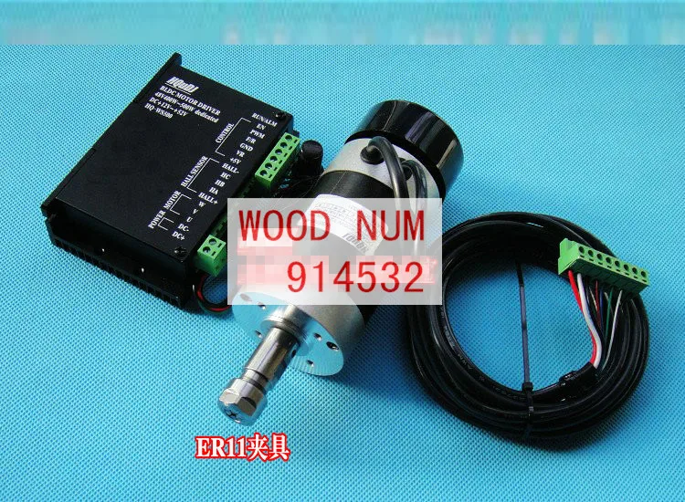 ER11 ~ 48V 400W с воздушным охлаждением бесщеточный двигатель шпинделя постоянного