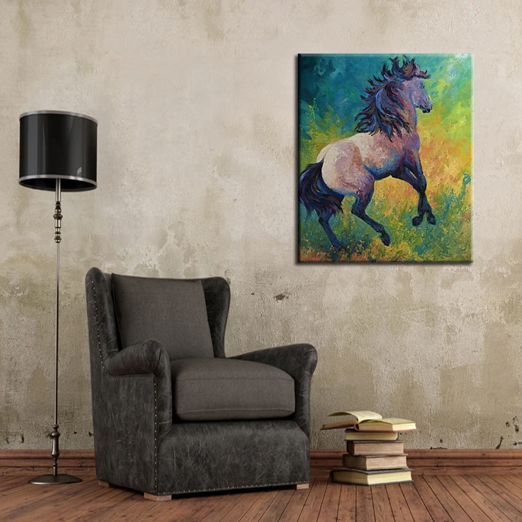 Abstract Horse Painting On Canvas Artist Handpainted Beautiful Wall Decoration Art Paints Stallion Artwork | Дом и сад