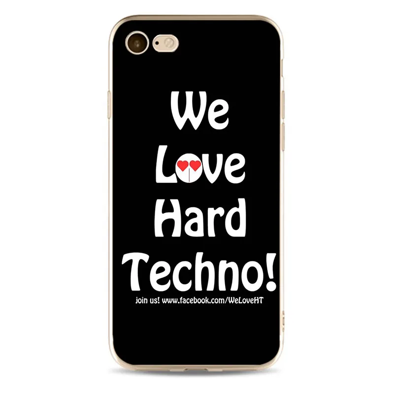 Чехол I Love Techno из мягкого силикона 2018 чехол для телефона ТПУ iPhone 5 5C 5S SE X 6 6S 6plus 7 7plus 8