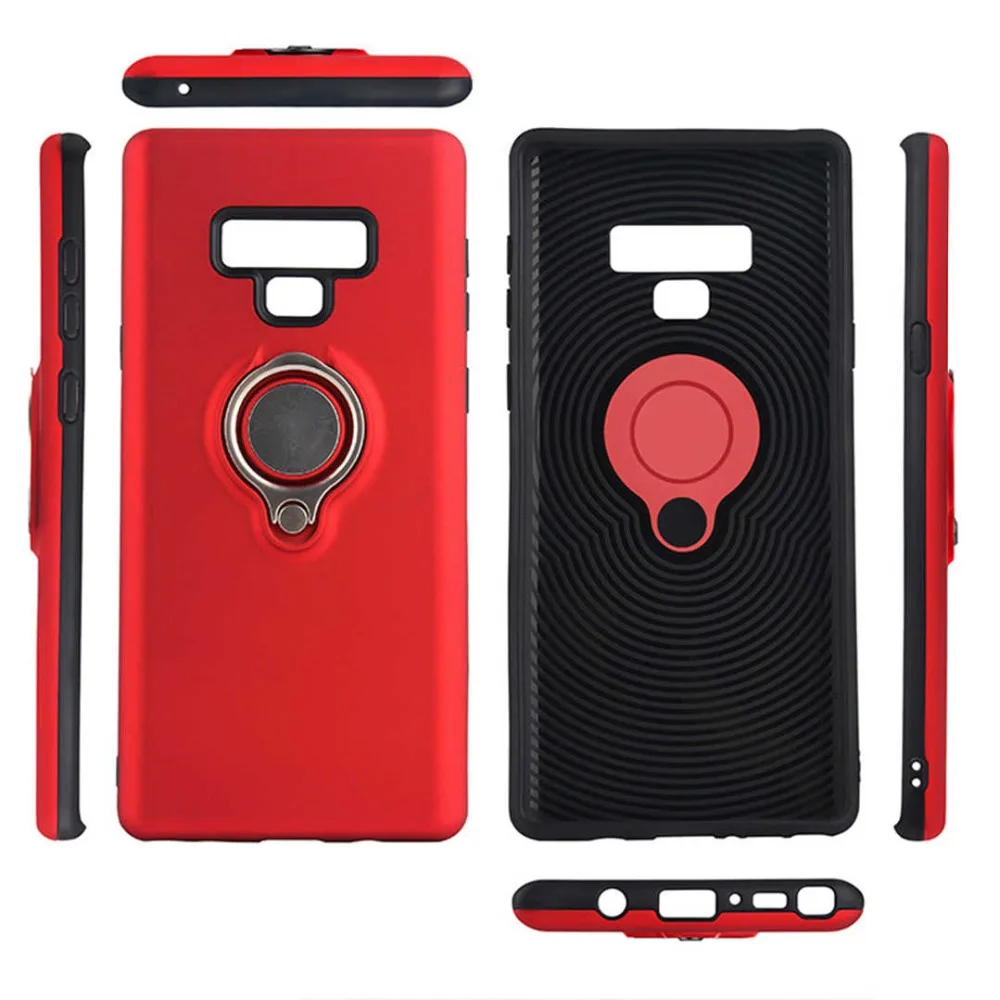 IMIDO Magnetic Phone Case For Samsung Galaxy Note9 8 S9 S8 Plus S7 Edge A8 2018 Hide Ring Stand Holder TPU Back Cover Coque Capa | Мобильные