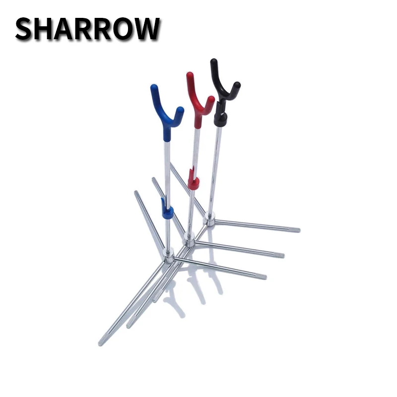 

1pc Archery Stainless Steel Recurve Bow Stand Remove 42cm Rank Detached Bow Stand Holder Traditional Recurve Bow Hunting