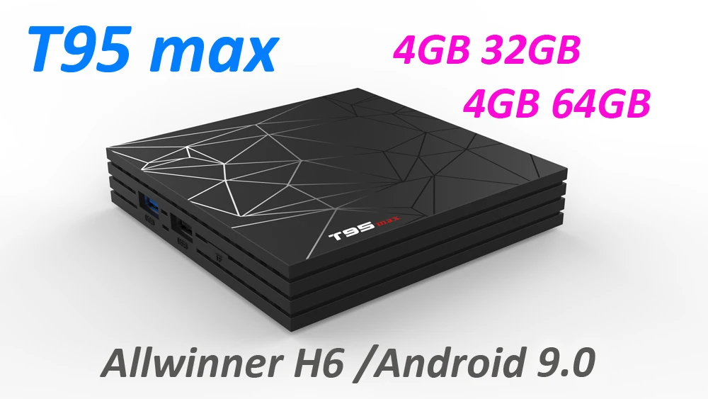 Приставка Смарт-ТВ T95 MAX Android 9 0 4 + 32/64 ГБ 1080P 4K Netflix | Электроника