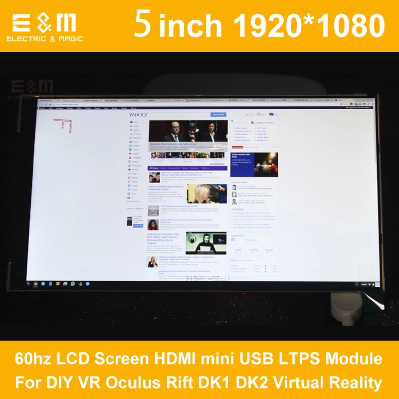 E & M 5-дюймовый IPS 1920*1080 60 гц жк-экран HDMI LTPS модуль для DIY VR Oculus Rift DK1 DK2 монитор