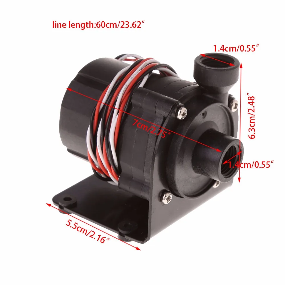DC 12V Водяной насос 500 L/H G1/4 вход и выход с железным кронштейном аксессуары для