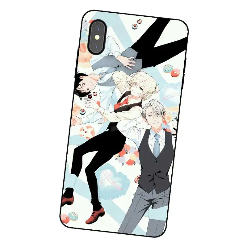 P249 силиконовый чехол Yuri On Ice Black для Apple iPhone 11 Pro XR XS Max X 8 7 6 6S Plus 5 5S SE |