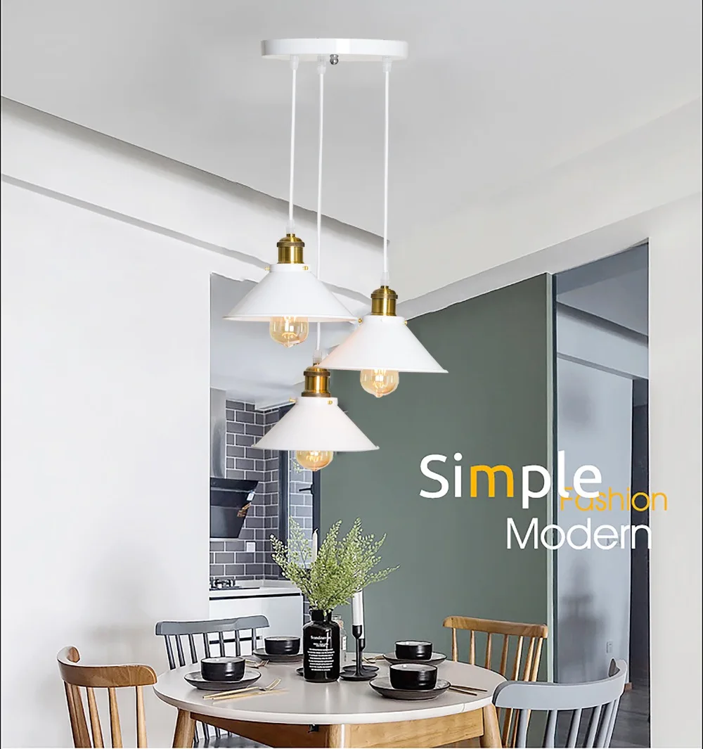 Withe Vintage Pendant Lights Loft Russia Lamp Retro Hanging Lampshade For Kitchen Dining Bedroom Home Lighting | Лампы и освещение