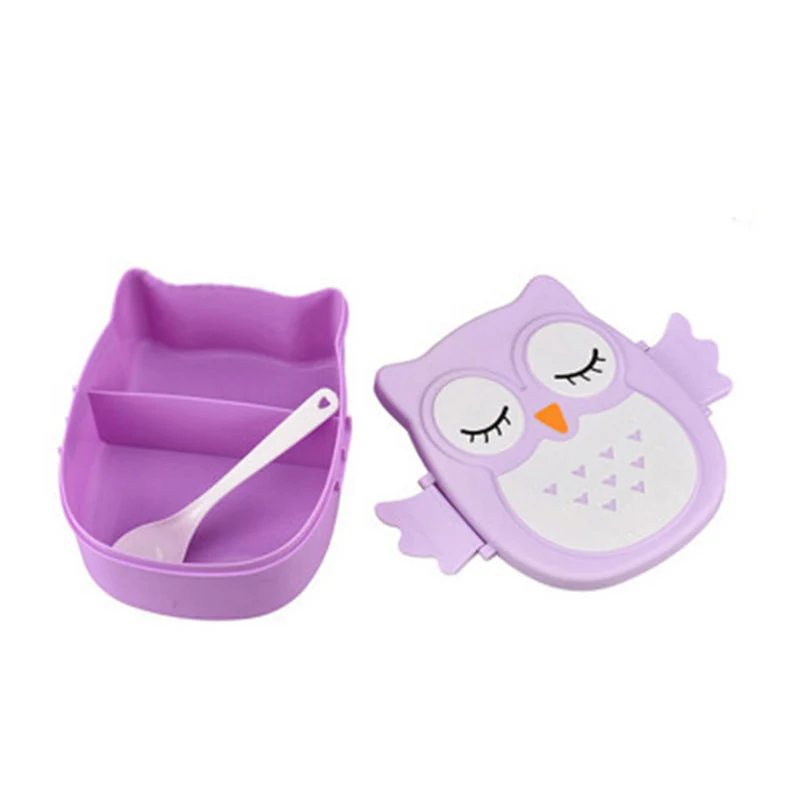 800-1000ml health care material 1 layer Bento cartoon children owl lunch box storage tableware | Дом и сад