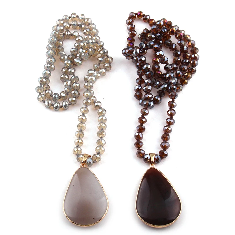 Модные богемные этнические ювелирные изделия стеклянные кристаллы длинный