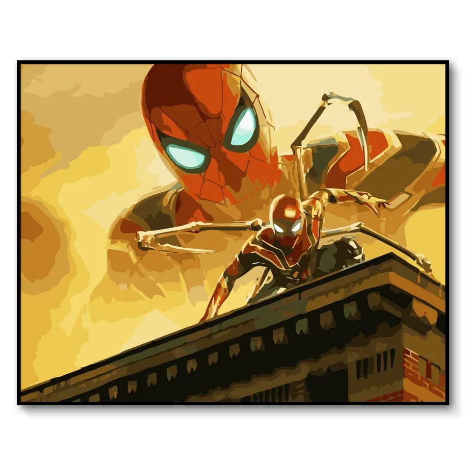 zhizhuxia14 Том Холланд плакат Человек-паук далеко от дома живопись по номерам Marvel картины по номерам на холсте плакат Мстителей - Цвет: zhizhuxia14