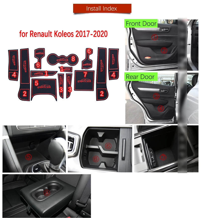 Противоскользящий коврик подставка под ворота для Renault Koleos 2017 2018 2019 2020 MK2 Samsung QM6