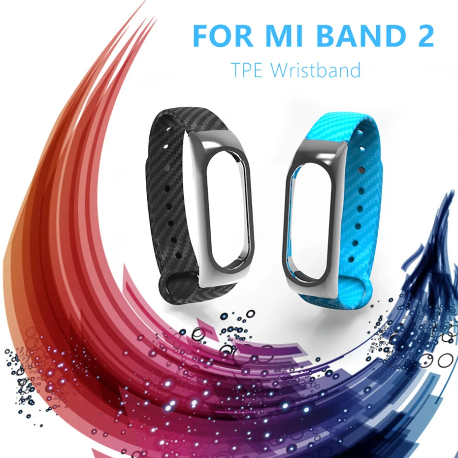 Смарт ремни для Mi Band Силиконовый ремешок из углеродного волокна Xiaomi Band2 2