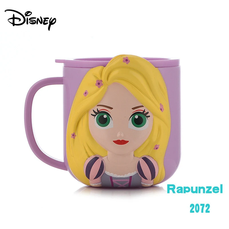 Детская 3D милая чашка Disney с крышкой пластиковая детская бутылка для воды ручкой