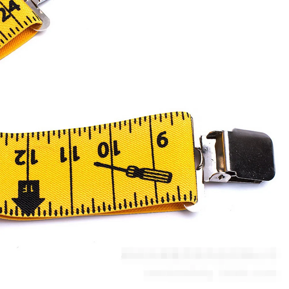 

Ruler Design Men Suspenders Classic X Shaped 4 Clips Tool Belt Suspenders Men Trousers Adjustable Men's Suspenders