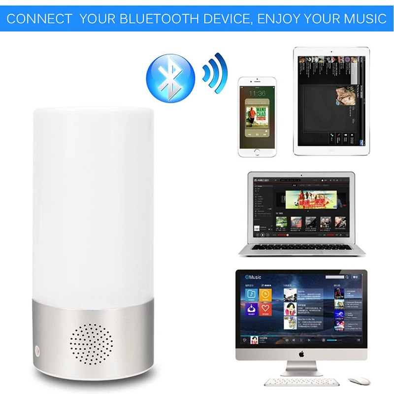 LumiParty светодиодная Сенсорная лампа для чтения RGB цвет ночник Bluetooth прикроватная