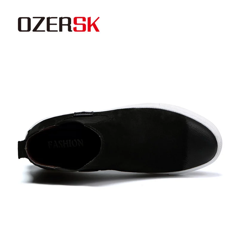 OZERSK/; Лидер продаж; сезон весна-осень; модные мужские ботинки черного цвета; повседневная обувь; Удобная нескользящая обувь на плоской подошве; размеры 38-44