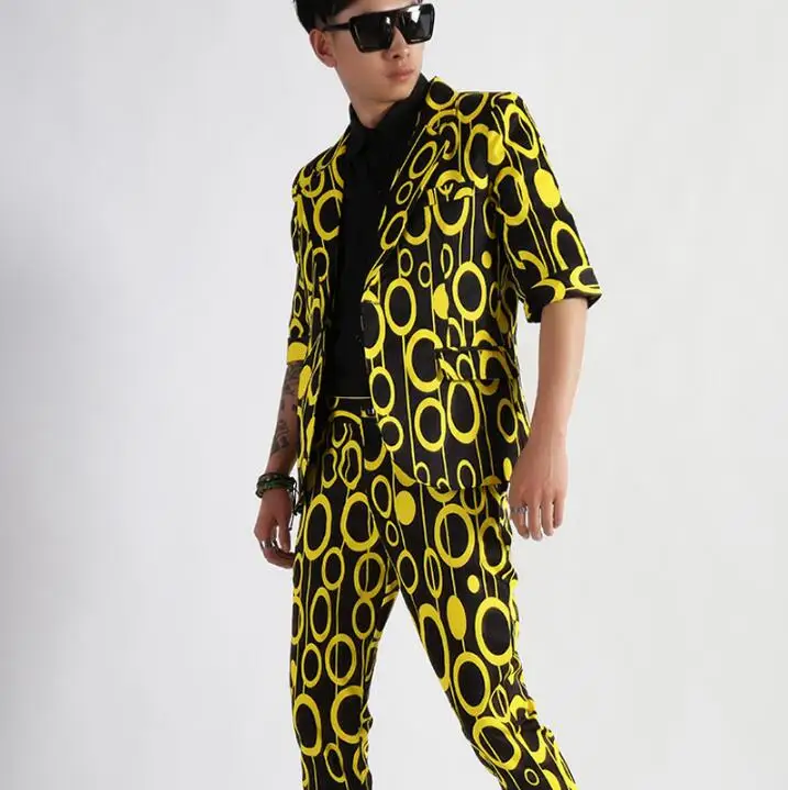 

M-6XL! Big Yards Men's Clothing Round Vision In The Sleeve Outfit Spring And Summer In The Sleeve Suit Slim Stylish Men's Suits