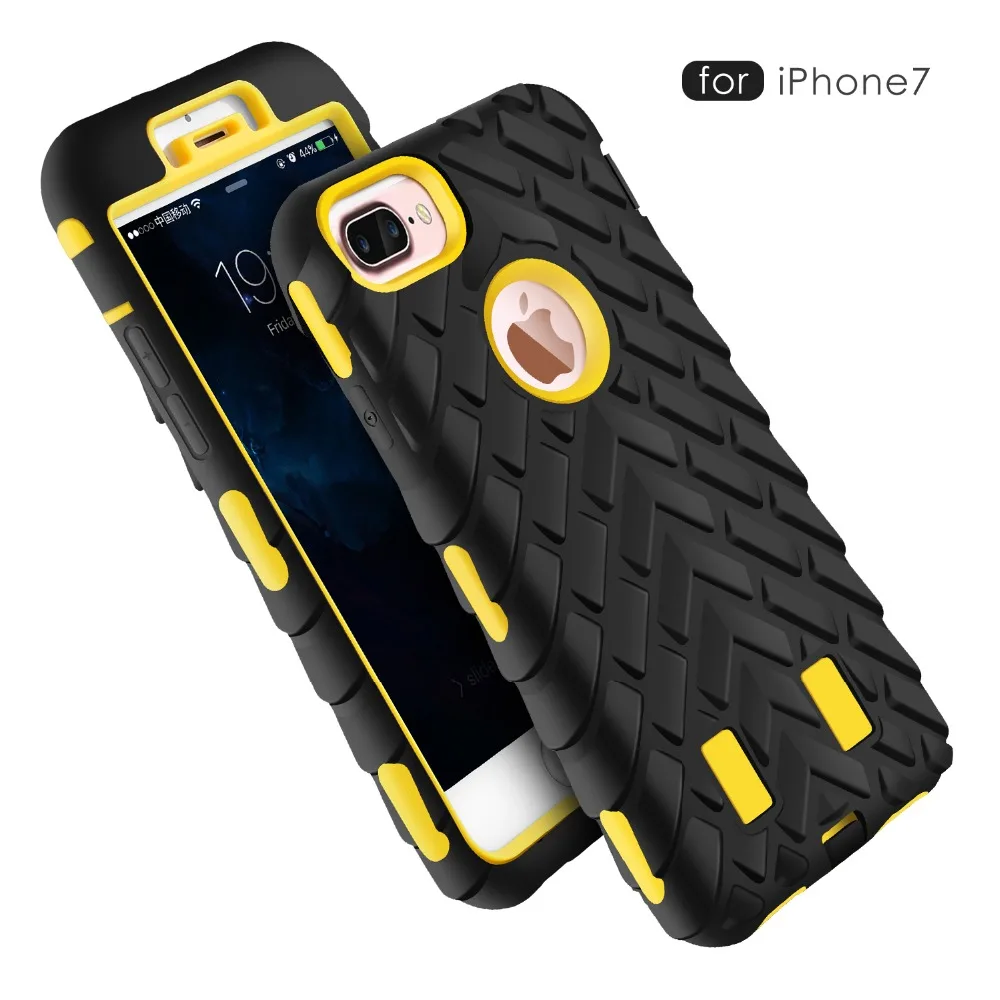 Для Coque iPhone 6 plus покрышка двухслойный Защитник чехол для 7 ТПУ + жесткий