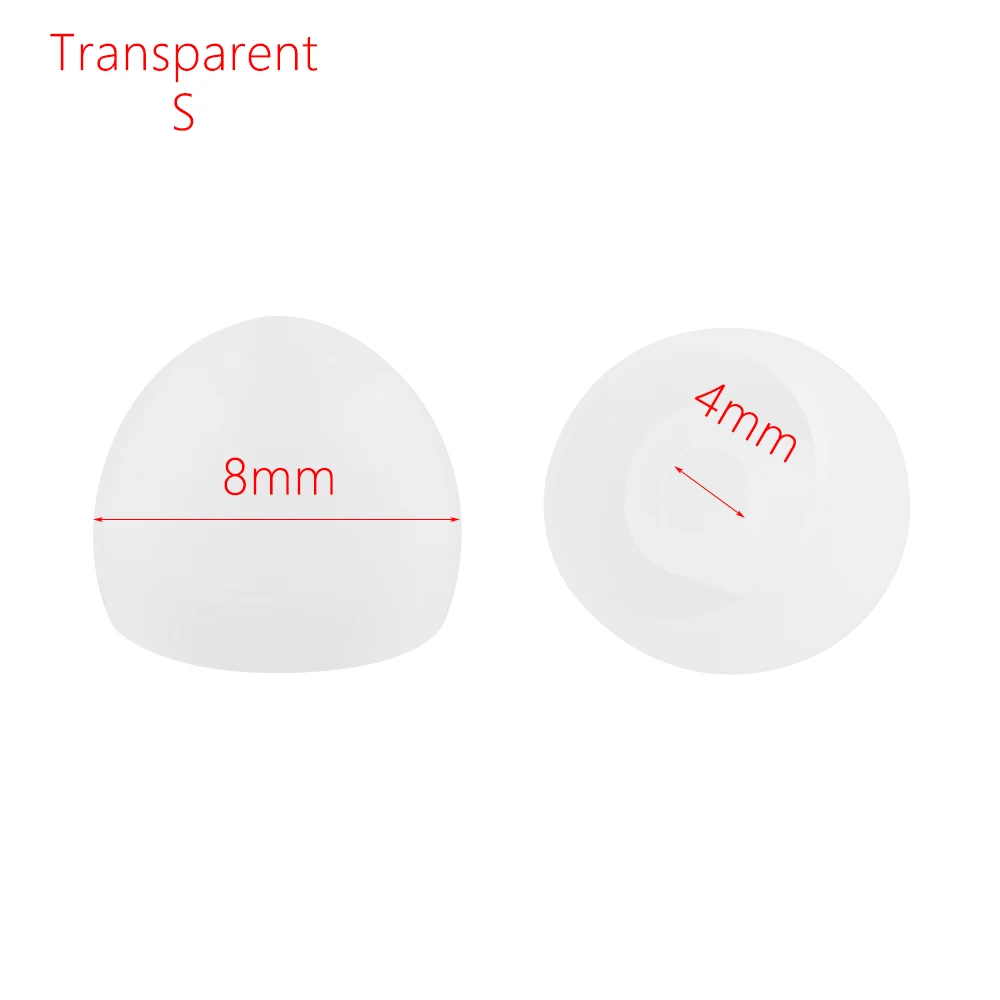 transparent -S 20 шт/10 пар Новые силиконовые сменные 4 мм наушники-вкладыши наконечники крышки мягкие резиновые универсальные сменные наконечники для ушей - Цвет: transparent -S