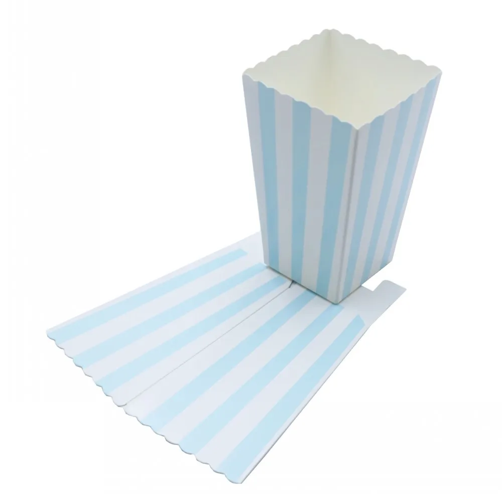 Blue streak 6 шт./лот, мини-коробки в горошек для попкорна, детские синие, желтые, детские, розовые, для свадебной вечеринки, для ребенка, для душа, сувениры, коробки для печенья, сумки для закусок, конфет - Цвет: Blue streak