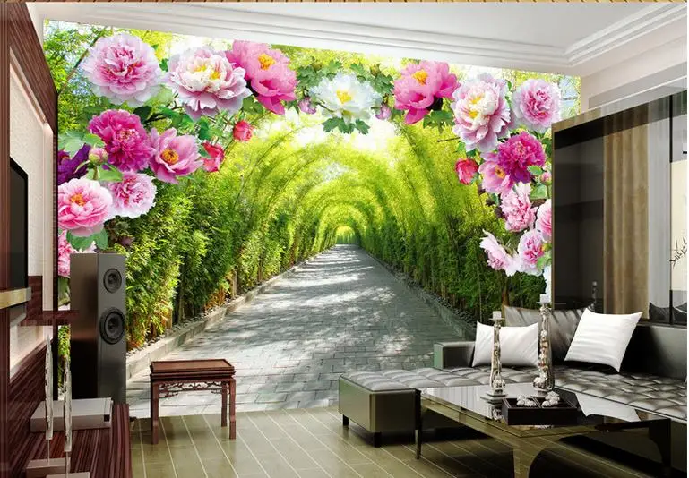 Настенные 3d обои на заказ фотообои из нетканого материала с изображением цветов