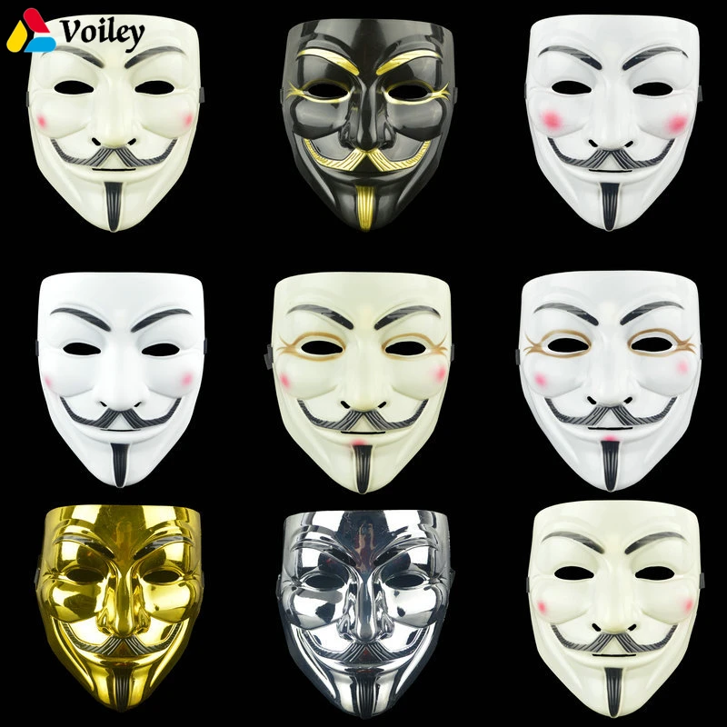 1 шт 8 стилей Хэллоуин вечерние маски V для вендетты маска аноним Ги Фокс необычный